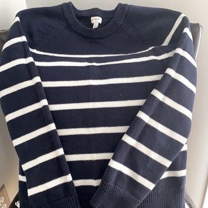 J Crew Navy/White Stripe Sweater - M